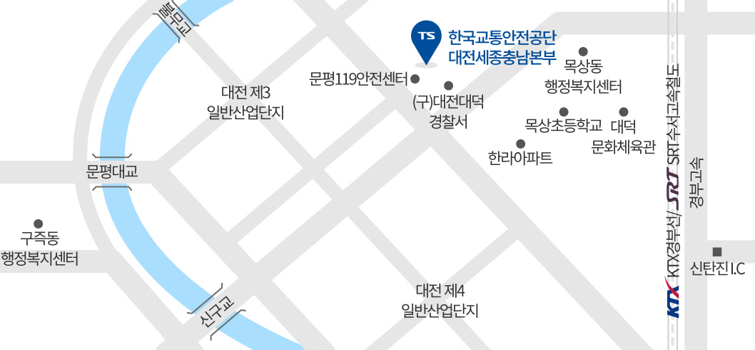 지역본부 대전세종충남본부는 (구)대덕경찰서(북부경찰서) 정문 옆에 위치하고 있습니다.