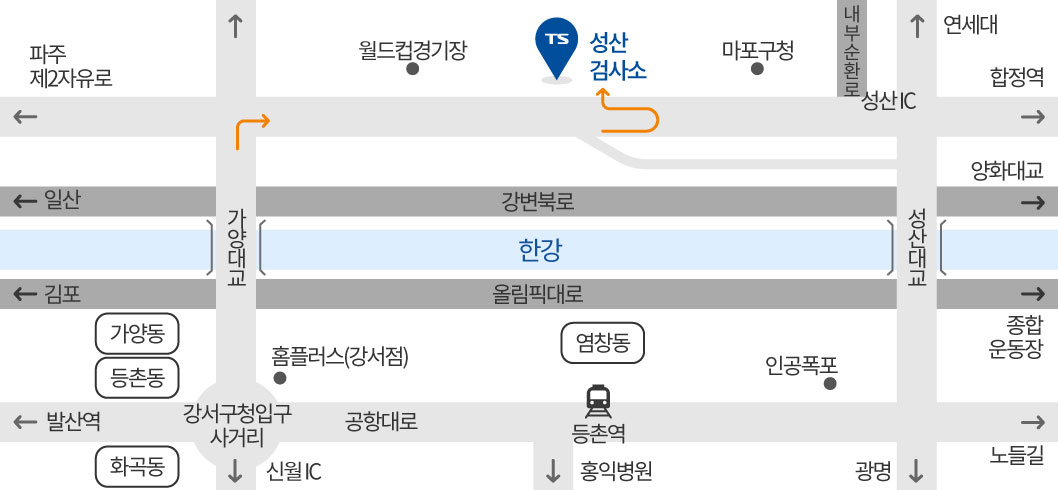 성산검사소 오시는길입니다. 다음의 설명글을 참고해주세요.