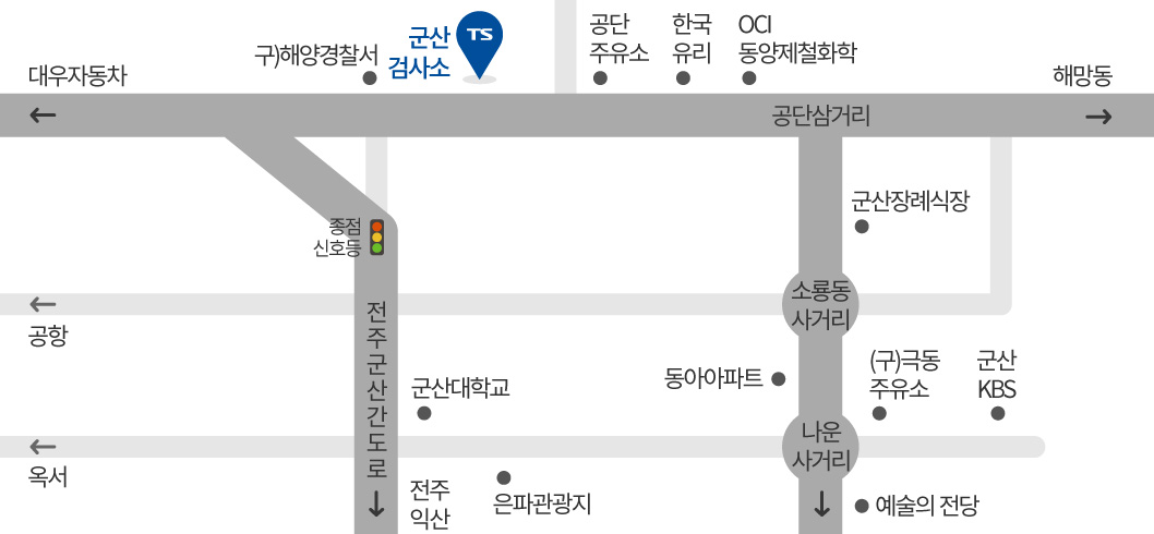 군산검사소 오시는길입니다. 다음의 설명글을 참고해주세요.