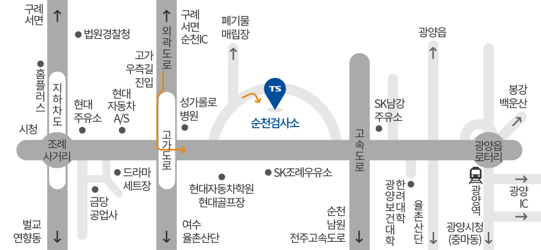 순천검사소 오시는길입니다. 다음의 설명글을 참고해주세요.